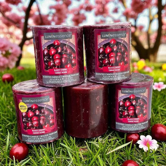 Luminessence Black Cherry Scented Candle 7 oz Hostess Housewarming Lot of 5 Gift - Picture 9 of 9